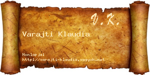 Varajti Klaudia névjegykártya